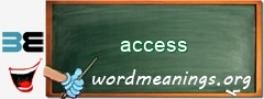 WordMeaning blackboard for access